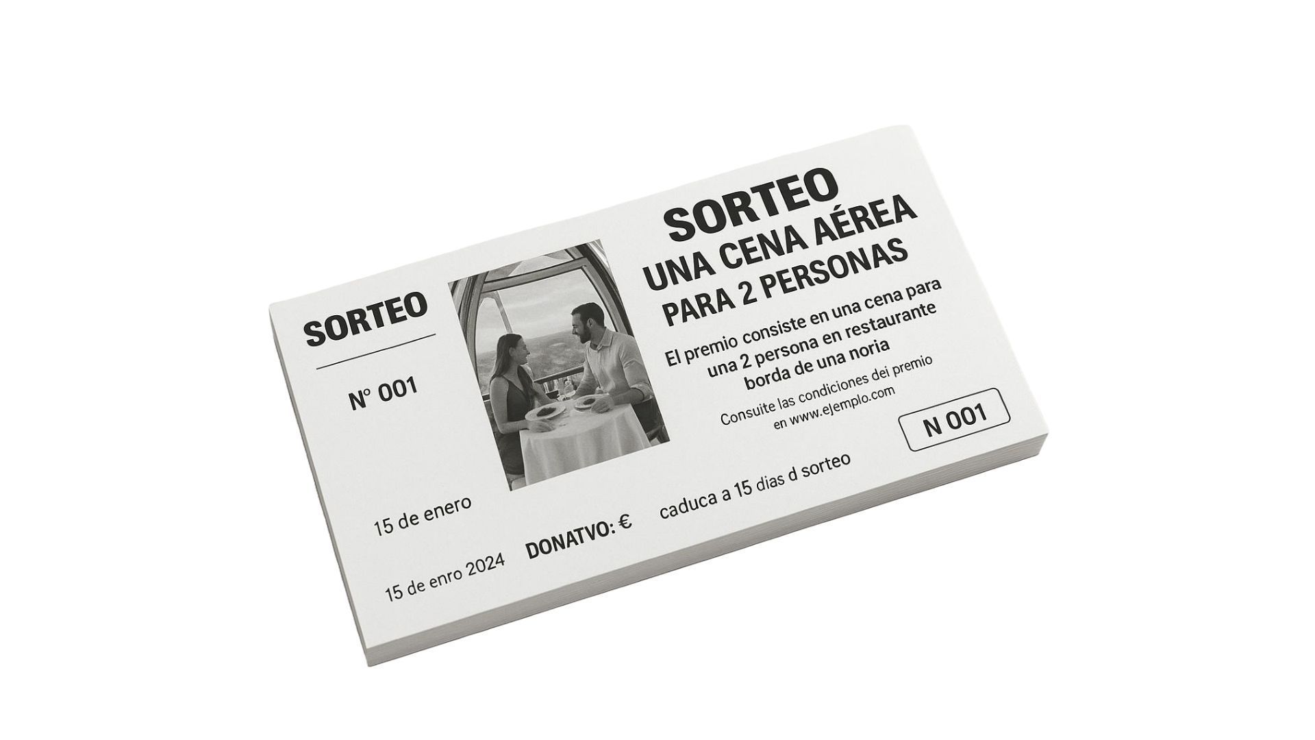 Papeletas sin matriz 10,5 x 5 cm
